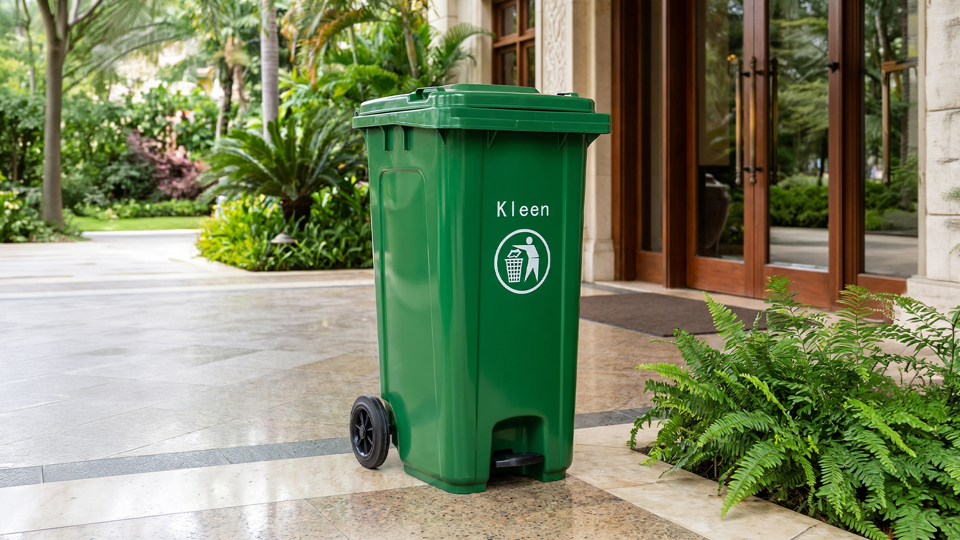 Tempat sampah roda 120 liter untuk area outdoor
